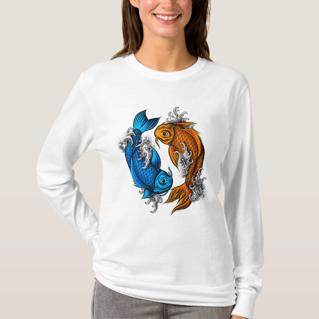 Koi Ying Yang T-Shirt (Vorderseite)