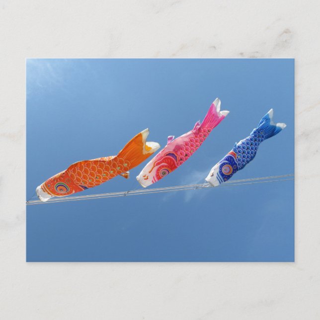 Koinobori (Karpfenschläuche): Japan Postkarte (Vorderseite)