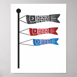 Koinobori oder Karpfenwimpel Poster