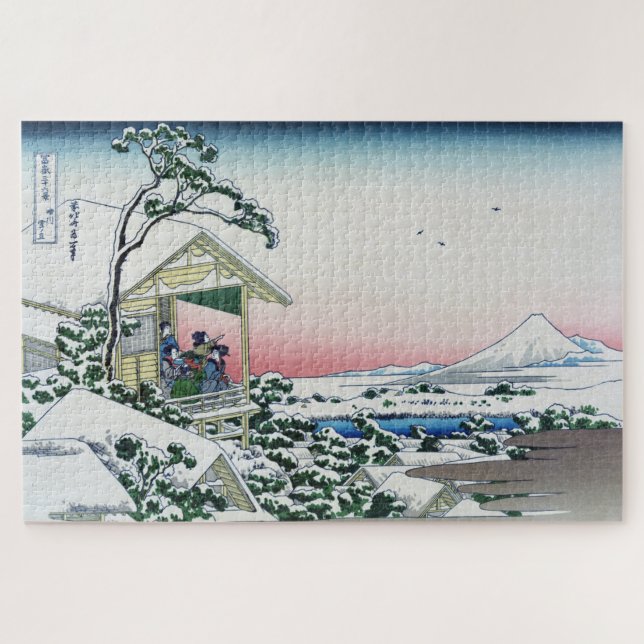 Koishikawa Tea House Sicht auf den Fuji von Hokusa Puzzle (Horizontal)