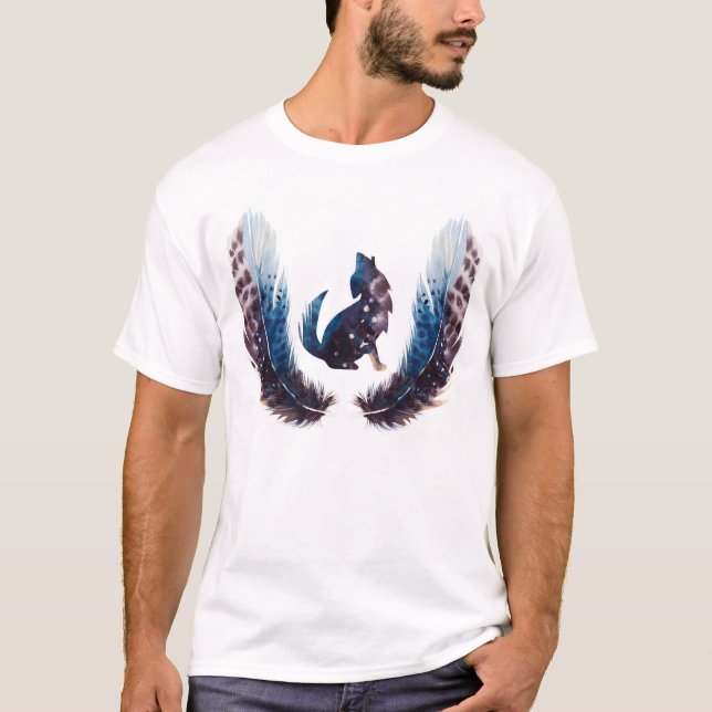 Kojote-Feder T-Shirt (Vorderseite)