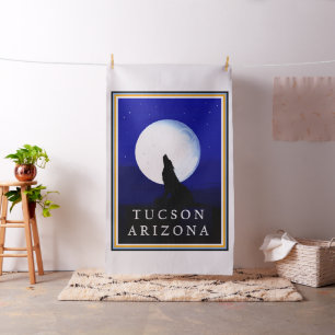 Kojote heult bei Vollmond Designer Stoff