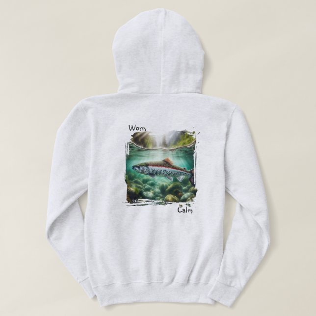 Kokanee im Bergbach - Ruhe Hoodie (Design Rückseite)