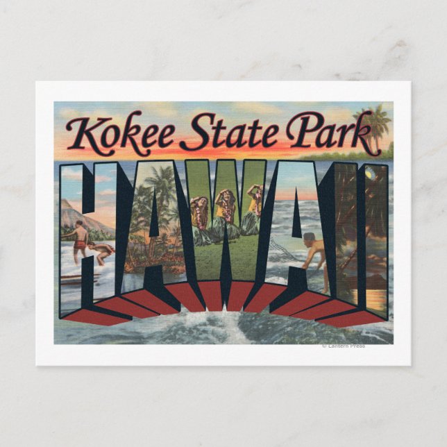 Kokee Staat Park, Hawaii - Große Briefszenen Postkarte (Vorderseite)