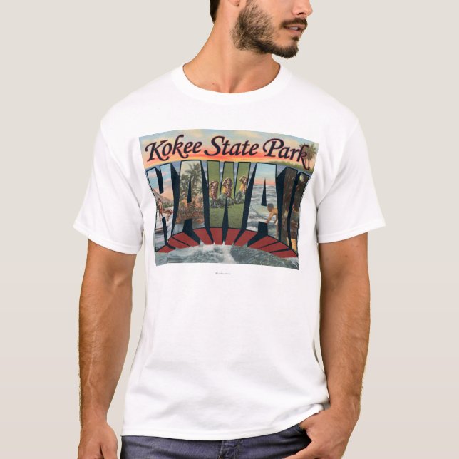 Kokee Staats-Park, Hawaii - große Buchstabe-Szenen T-Shirt (Vorderseite)