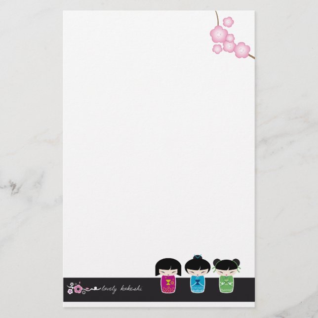 Kokeshi Briefpapier (Vorderseite)