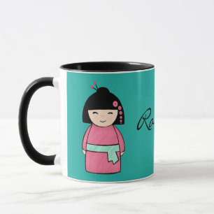 Kokeshi Doll Black 11 oz Combo Tasse