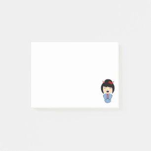 Kokeshi Doll Blue Post-it® Notes 4 x 3 Post-it Klebezettel