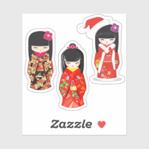 Kokeshi Doll Collection Aufkleber