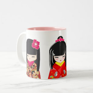 Kokeshi Doll Collection Zweifarbige Tasse