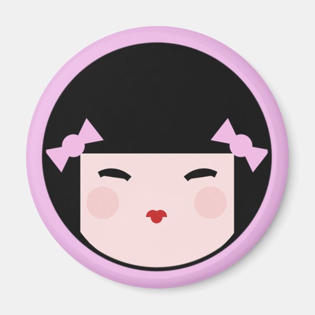 Kokeshi Doll Face Magnet (Vorne)