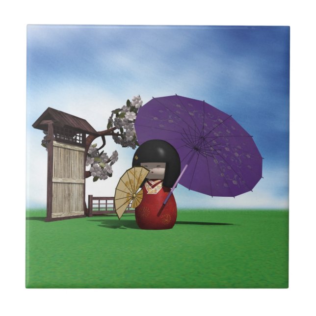 Kokeshi Doll Fliese (Vorderseite)