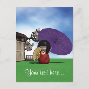 Kokeshi Doll Postkarte