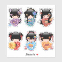 Kokeshi Dolls Set 2 - Japanische Kimono Geisha Gir