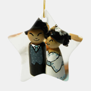 Kokeshi Hochzeit I Keramik Ornament
