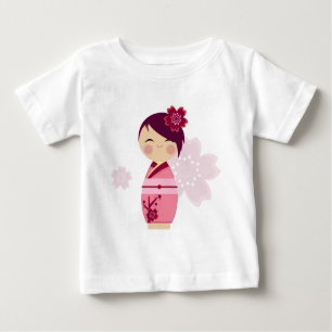 Kokeshi Kirschblüte Baby-T-Shirt Baby T-shirt