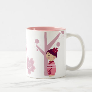 Kokeshi Kirschblüte Tasse