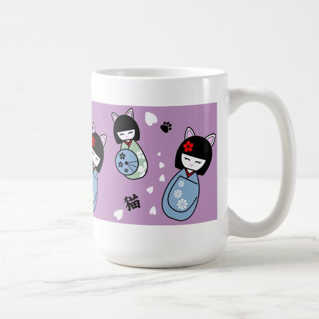 Kokeshi Kitty-Keramik-Tasse Kaffeetasse (Rechts)