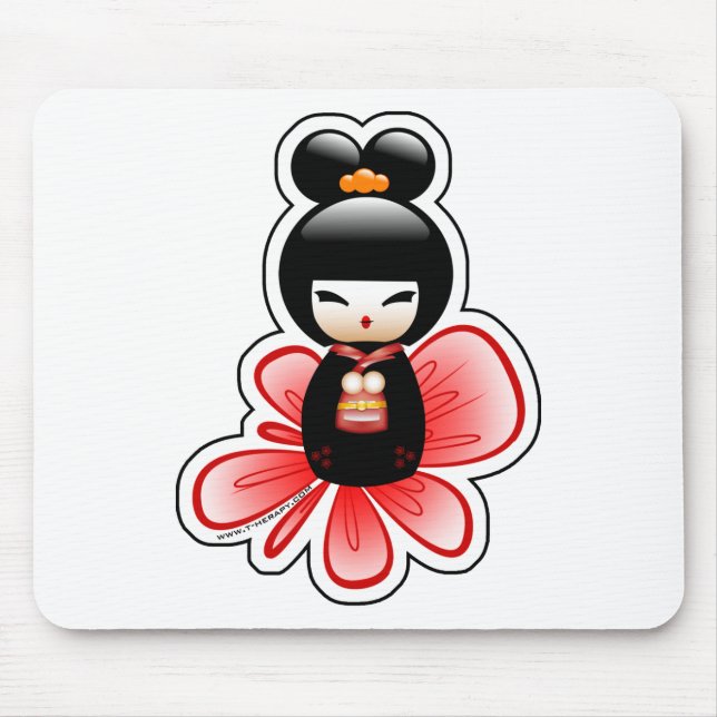 kokeshi-mickey-sfondo-t mousepad (Vorne)