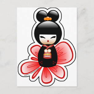 kokeshi-mickey-sfondo-t postkarte