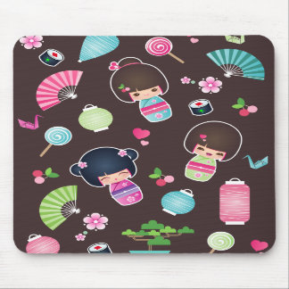 Kokeshi Muster Mousepad