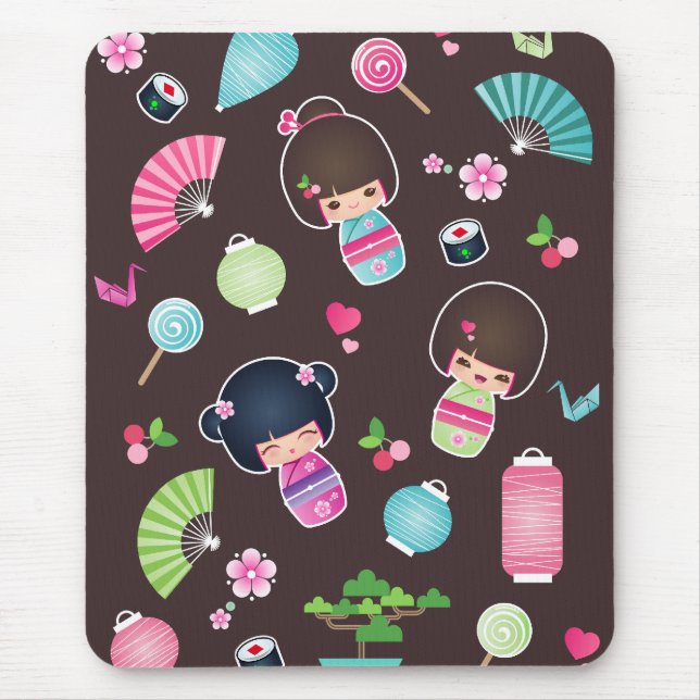 Kokeshi Muster Mousepad (Vorne)