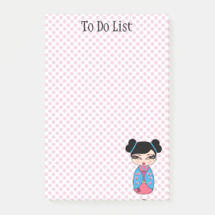 Kokeshi-Puppe Rosa Post-it® Notes 4 x 6 Post-it Klebezettel