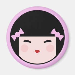 Kokeshi Puppen-Gesichts-Magnet Magnet