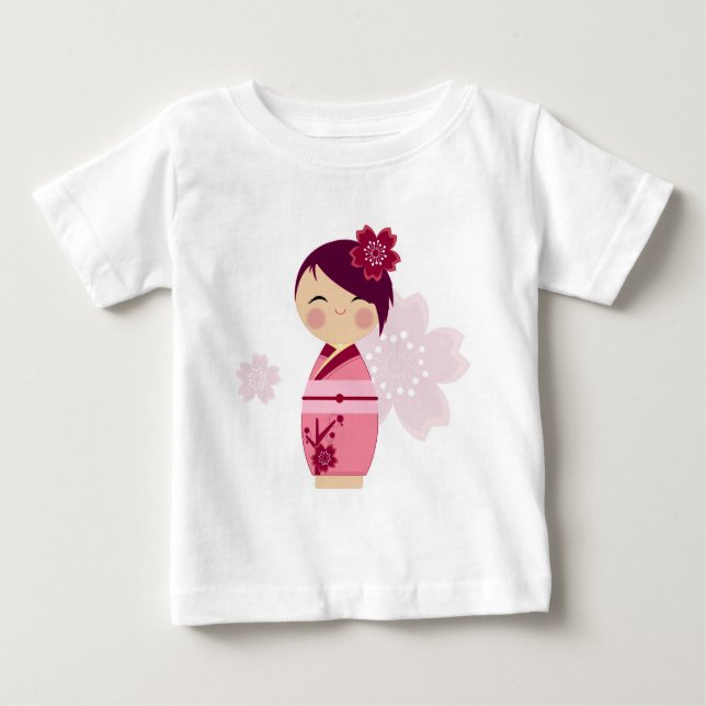 Kokeshi Sakura Baby T-Shirt (Vorderseite)