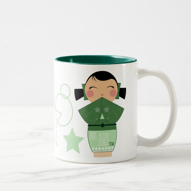 Kokeshi Stern-Tasse Zweifarbige Tasse (Rechts)