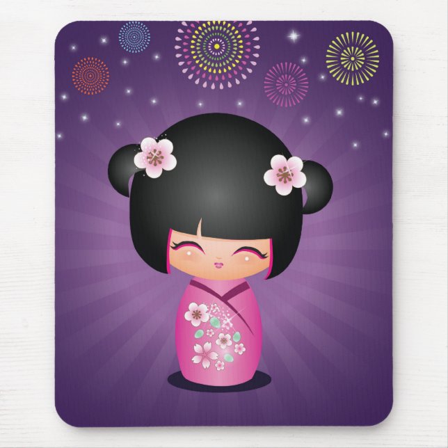 Kokeshi Süssefeuerwerke Mousepad (Vorne)
