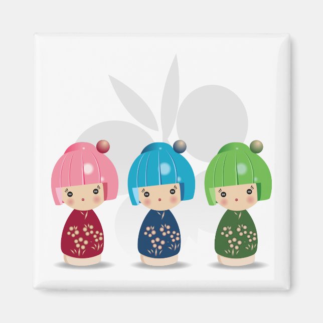 Kokeshi Triplets Magnet (Vorne)