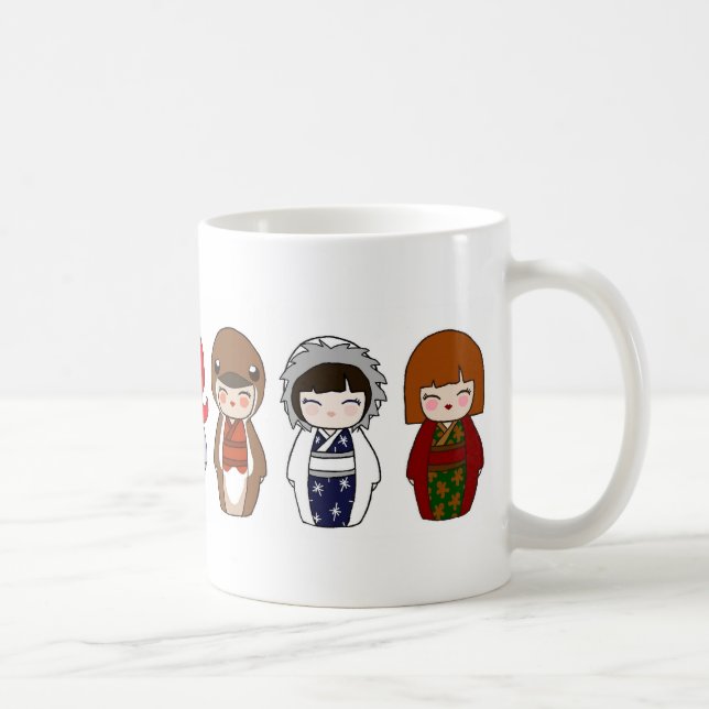 Kokeshi WeihnachtsTasse 2 Kaffeetasse (Rechts)
