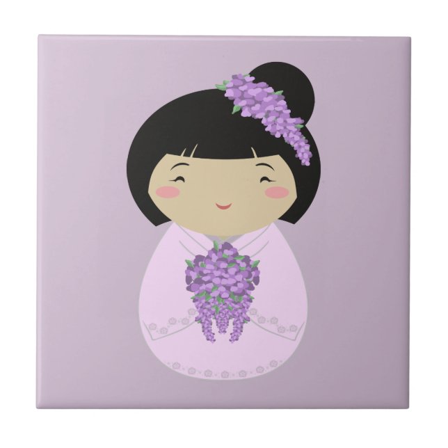Kokeshi Wisteria Bride Fliese (Vorderseite)