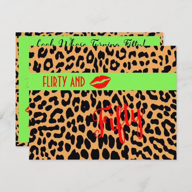 Kokette 50. fünfzigste Geburtstagspartei Einladung (Vorne/Hinten)