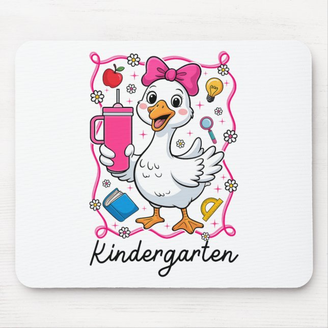 Kokette alberne Gans Kindergarten Kind Mädchen 1.  Mousepad (Vorne)