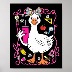 Kokette alberne Gans Lehrer Retro Preppy Zurück zu Poster