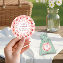 Kokette Beere Erster Geburtstag Rot Gingham