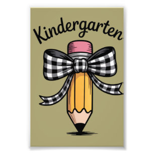 Kokette Bleistift-Schleife Kindergarten-Lehrerin S Fotodruck