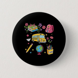 Kokette Blume Erster Tag im Vorschul-Kindergarten Button