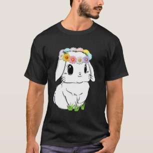 Kokette Blumen-Schleife Kokette Osterhase Mädchen T-Shirt