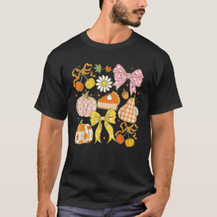 Kokette Blumen-Schmetterlings-Kürbis-Saison Herbst T-Shirt