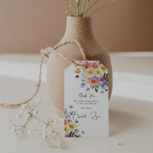 Kokette Blumenwiese Sommerhochzeit Danke Geschenkanhänger