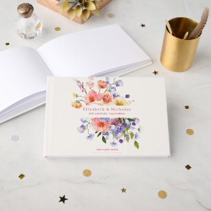 Kokette Blumenwiese Sommerhochzeit Gästebuch