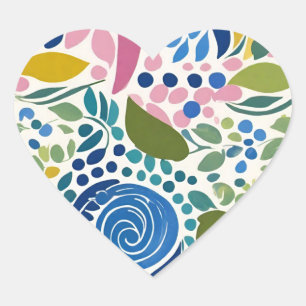 Kokette Blüte, gestrichen Herz-Aufkleber