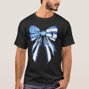 Kokette Bogen Fisch Angeln Fischer US-Flagge Stolz T-Shirt