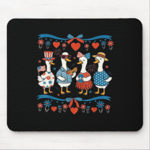 Kokette Bogen Gans Patriotisch 4. Juli Frauen Mousepad