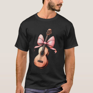 Kokette Bogen Gitarre Mutter Gitarristin Muttertag T-Shirt