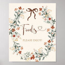 Kokette Bogen Herbst Wildblumen Brautparty Poster