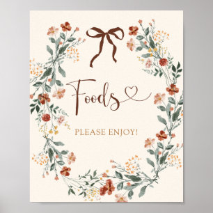 Kokette Bogen Herbst Wildblumen Brautparty Poster